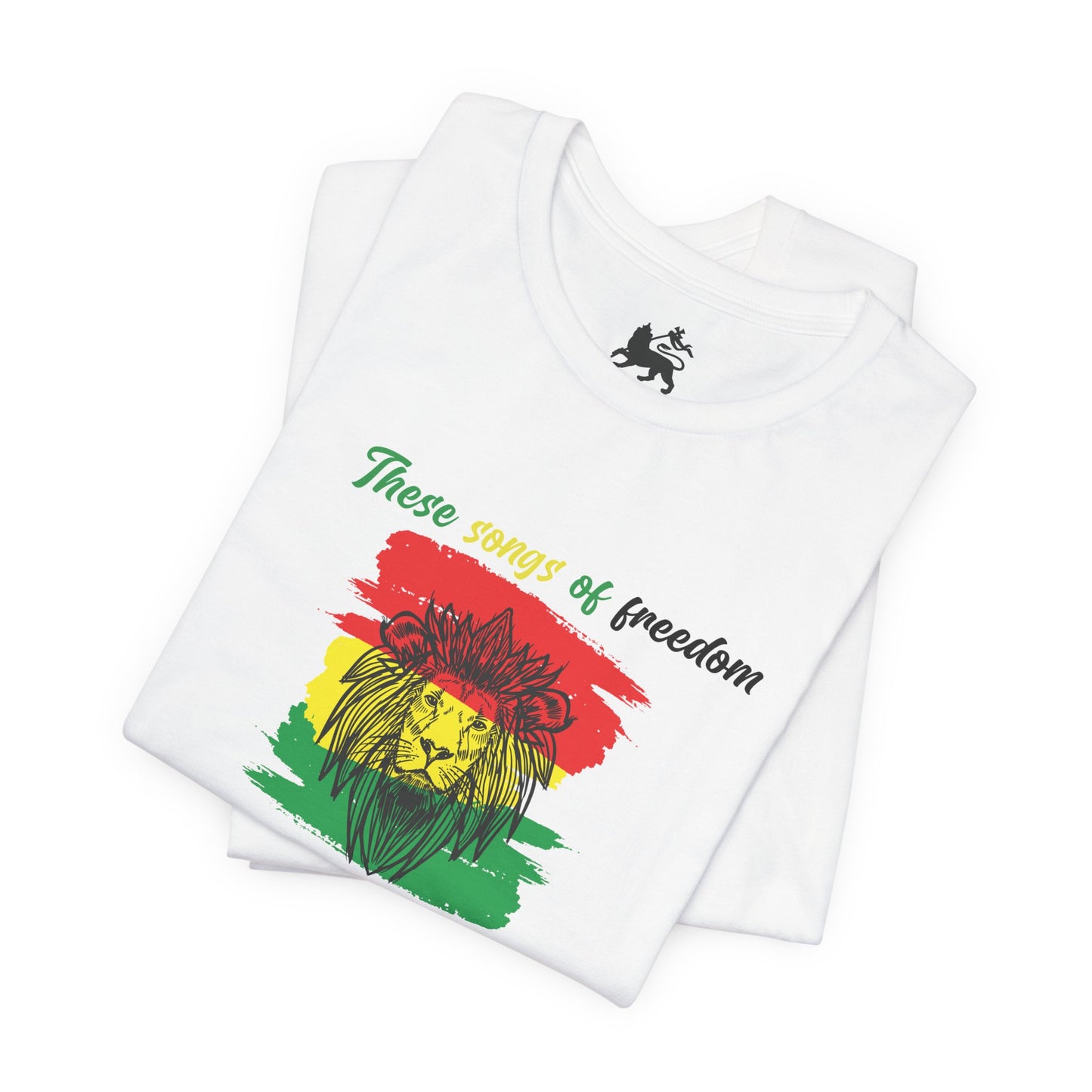 Rasta Lion Tee — "These Sounds of Freedom" Reggae Music T-Shirt - The Island Rhythm