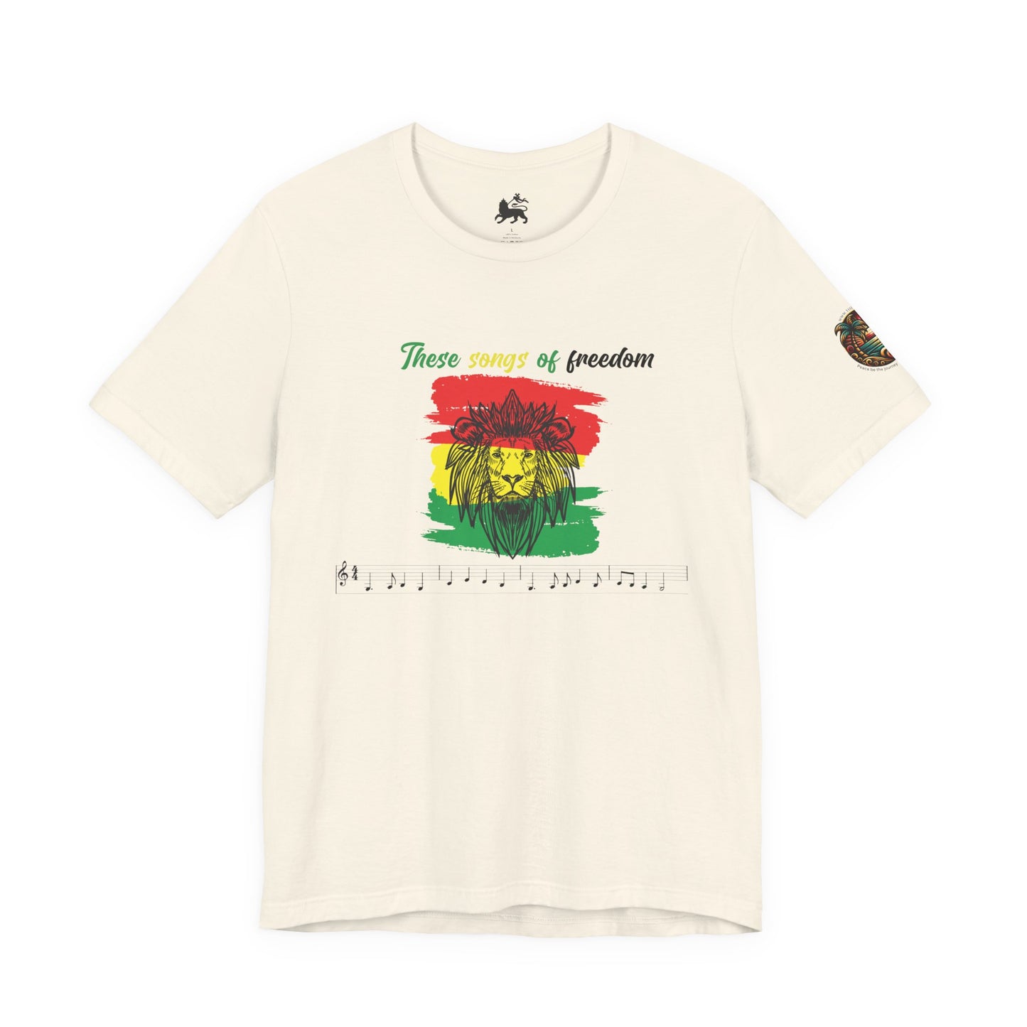 Rasta Lion Tee — "These Sounds of Freedom" Reggae Music T-Shirt - The Island Rhythm
