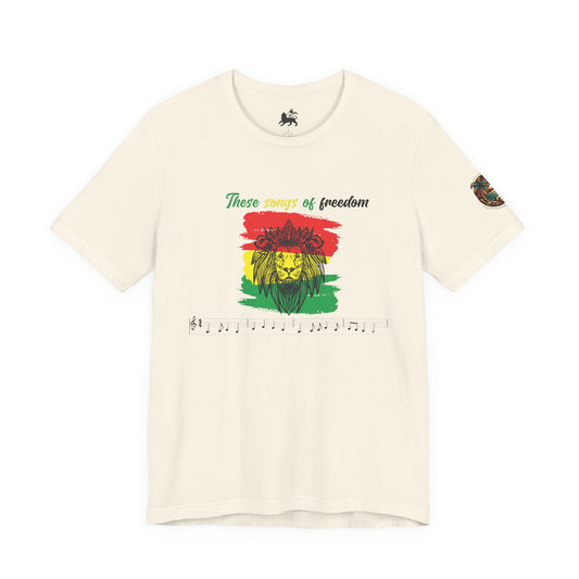 Rasta Lion Tee — "These Sounds of Freedom" Reggae Music T-Shirt - The Island Rhythm