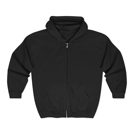Tropical Sunset Zip-Up Hoodie | Unisex Heavy Blend Full Zip with Palm Design - The Island Rhythm