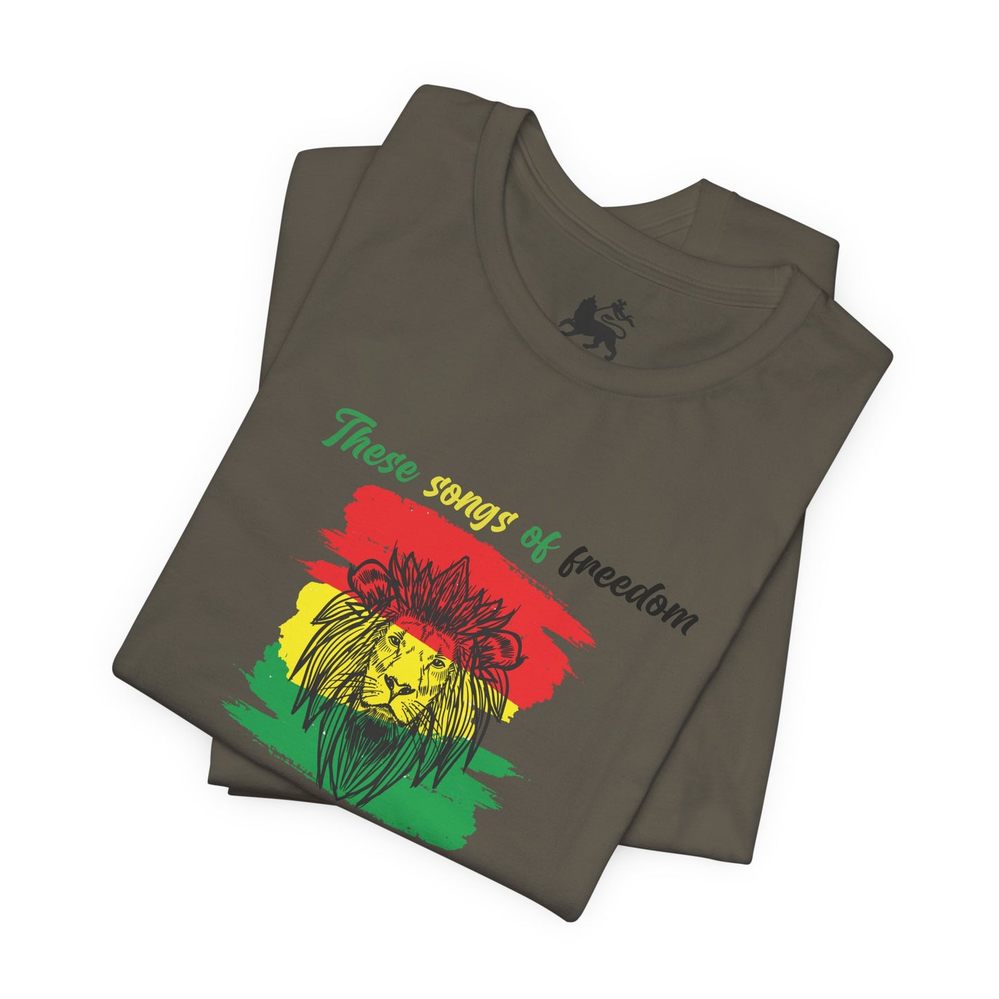 Rasta Lion Tee — "These Sounds of Freedom" Reggae Music T-Shirt - The Island Rhythm