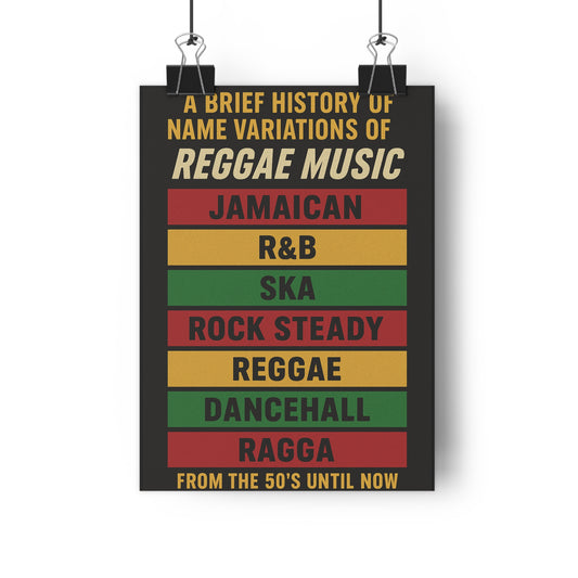 Reggae Music History Giclée Art Print — Jamaican, Ska, Rocksteady, Dancehall Poster - The Island Rhythm