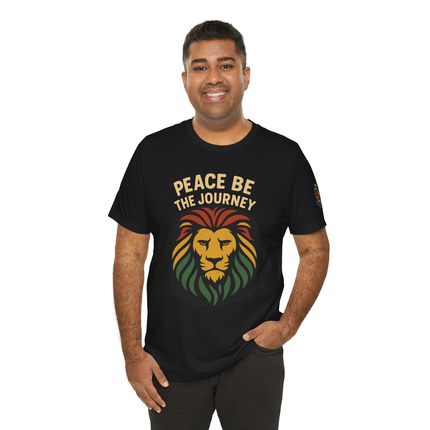 Peace Be the Journey Lion T‑Shirt — Rasta Lion Graphic Tee - The Island Rhythm