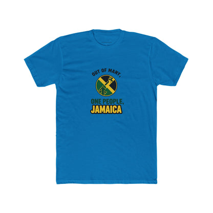 Jamaican Pride Unisex Cotton Crew Tee - Out of Many, One People Graphic T-Shirt - The Island Rhythm