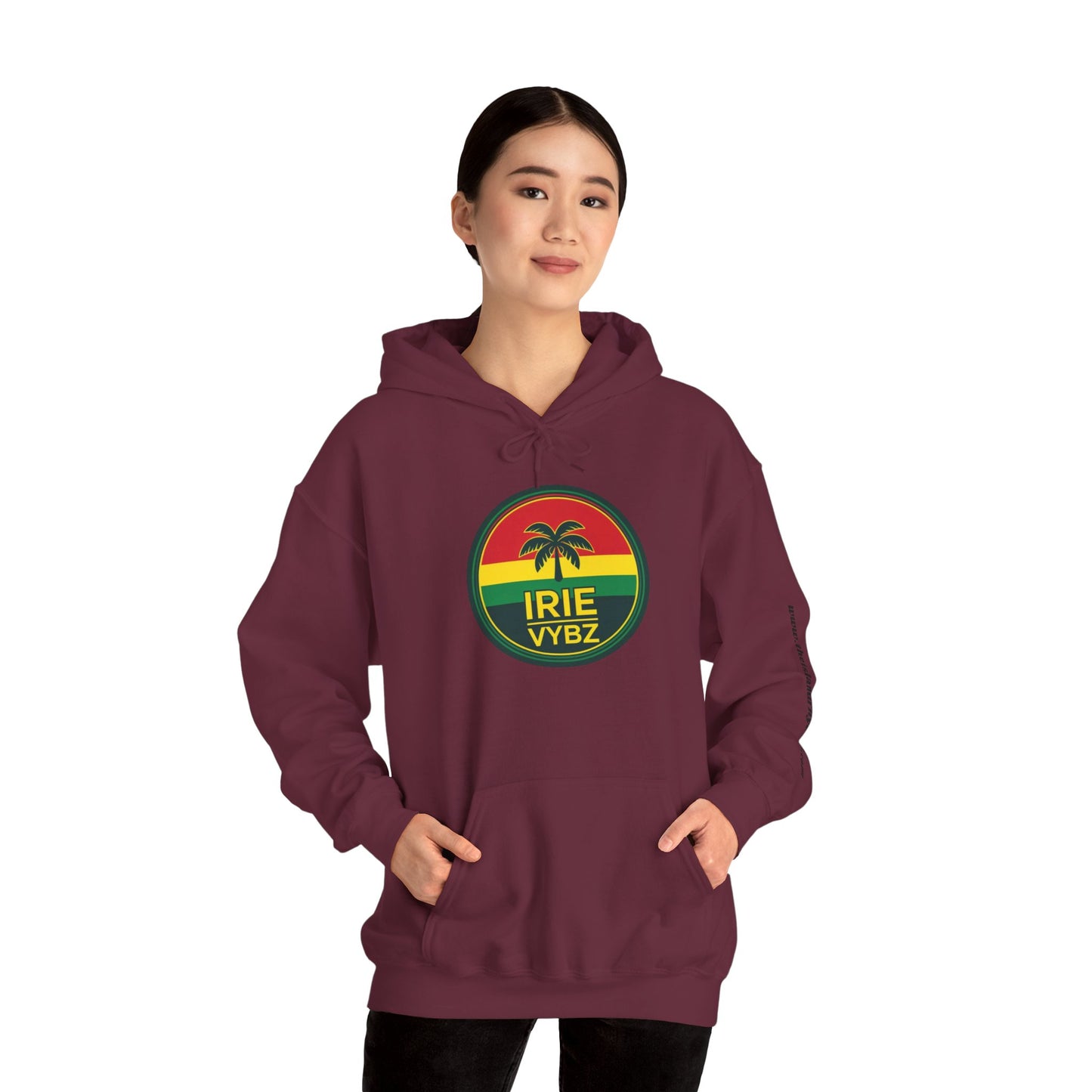 Irie Vybz Unisex Hooded Sweatshirt, Casual Streetwear, Reggae Vibes, Cozy Pullover, Gift for Music Lovers