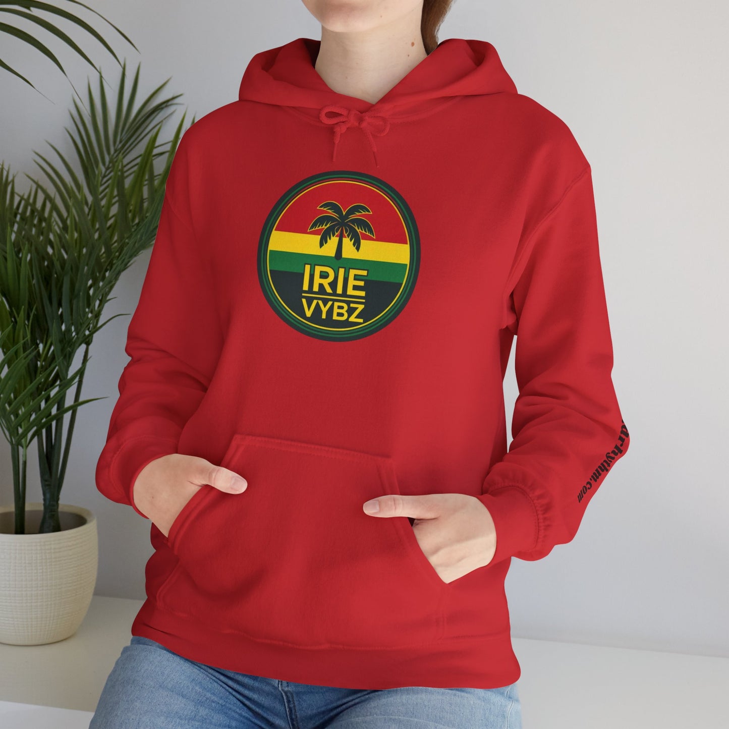 Irie Vybz Unisex Hooded Sweatshirt, Casual Streetwear, Reggae Vibes, Cozy Pullover, Gift for Music Lovers