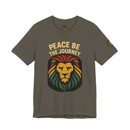 Peace Be the Journey Lion T‑Shirt — Rasta Lion Graphic Tee - The Island Rhythm