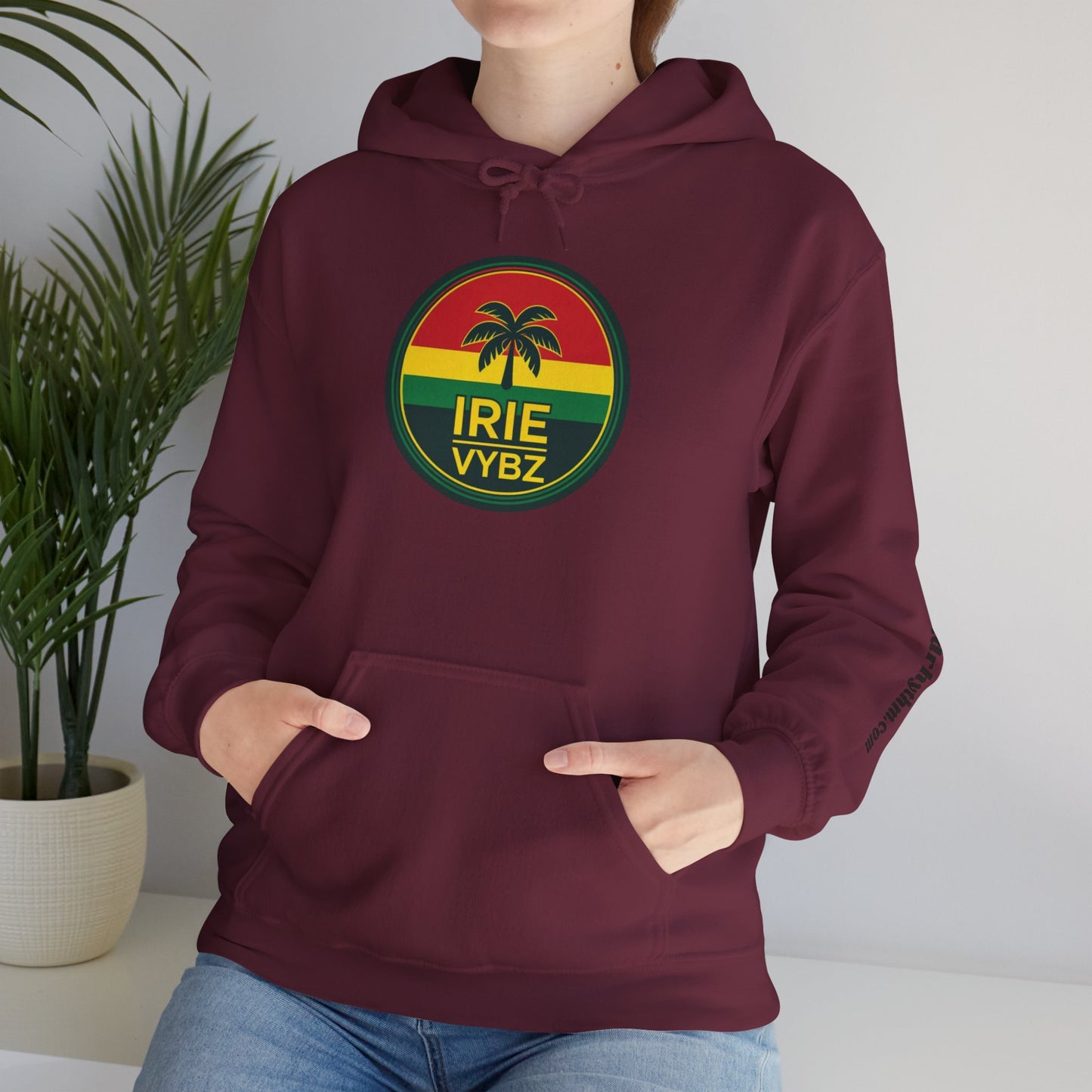 Irie Vybz Unisex Hooded Sweatshirt, Casual Streetwear, Reggae Vibes, Cozy Pullover, Gift for Music Lovers