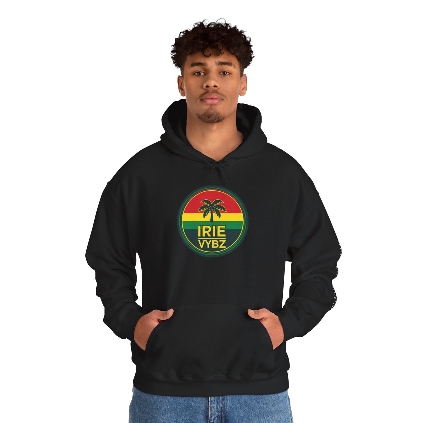 Irie Vybz Unisex Hooded Sweatshirt, Casual Streetwear, Reggae Vibes, Cozy Pullover, Gift for Music Lovers