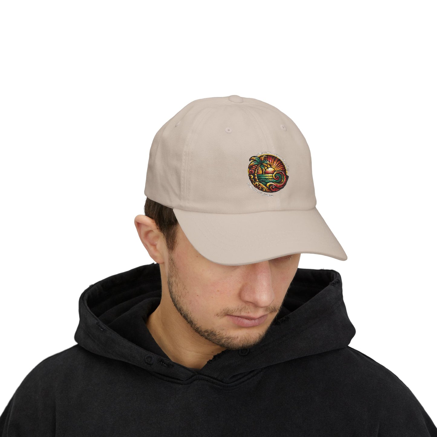 Island Rhythm Stitched Dad Cap — Classic Embroidered Logo Hat