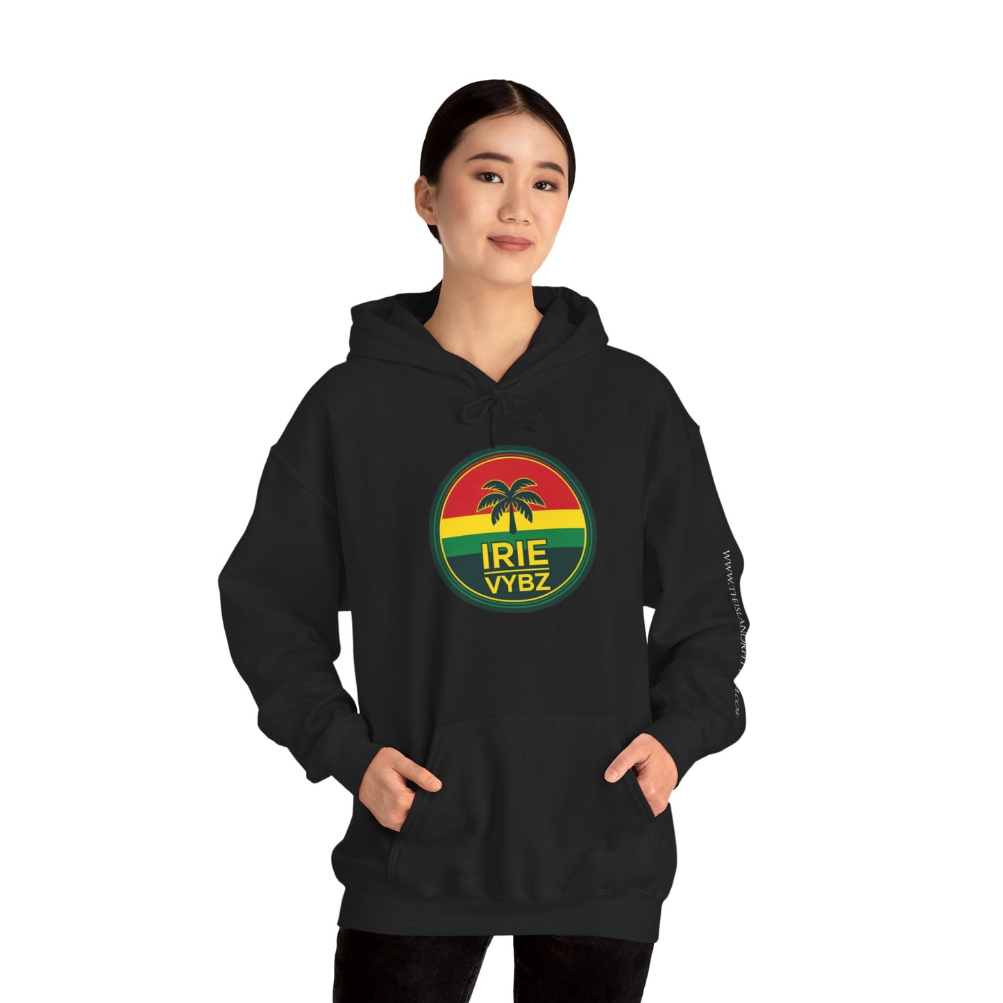 Irie Vybz Unisex Hooded Sweatshirt, Casual Streetwear, Reggae Vibes, Cozy Pullover, Gift for Music Lovers
