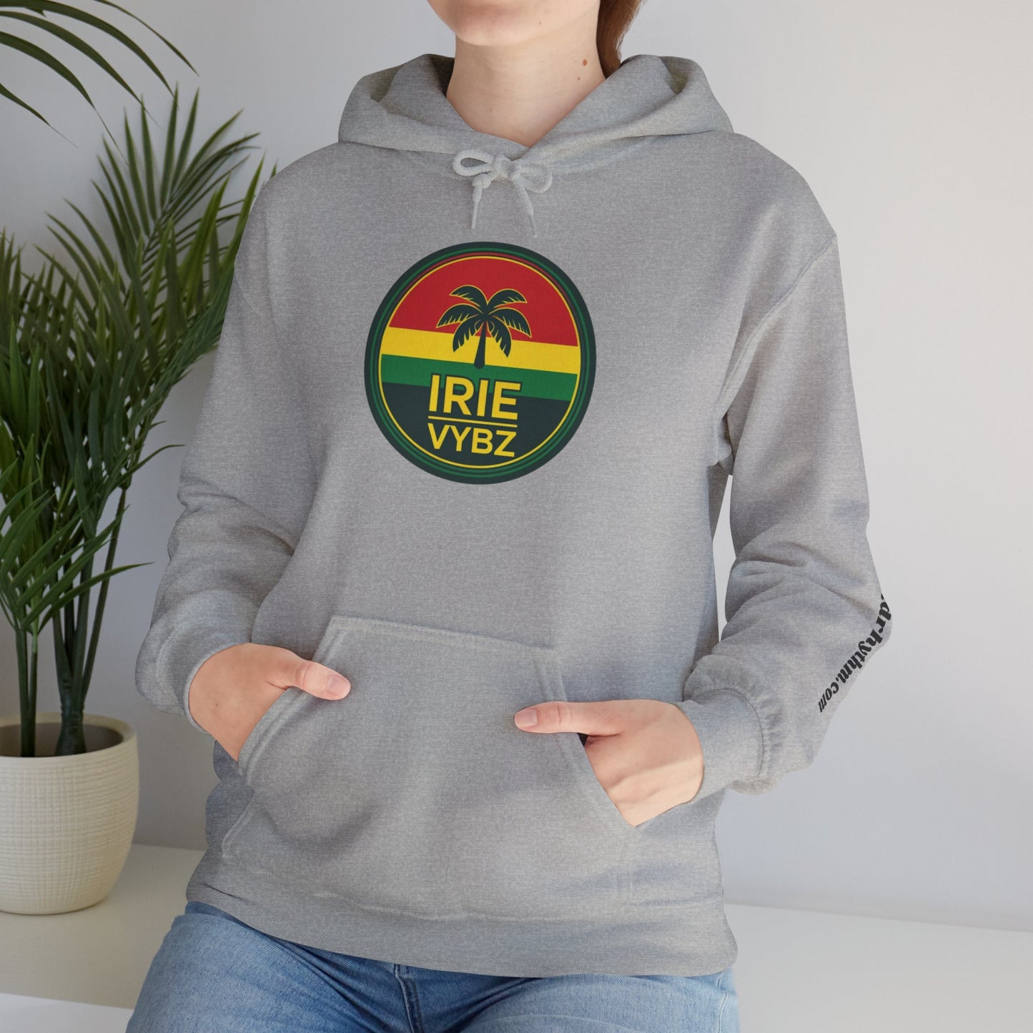 Irie Vybz Unisex Hooded Sweatshirt, Casual Streetwear, Reggae Vibes, Cozy Pullover, Gift for Music Lovers