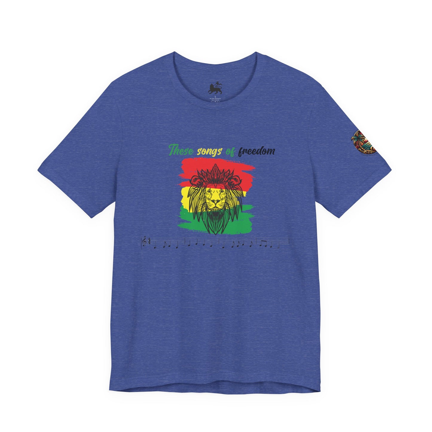 Rasta Lion Tee — "These Sounds of Freedom" Reggae Music T-Shirt - The Island Rhythm