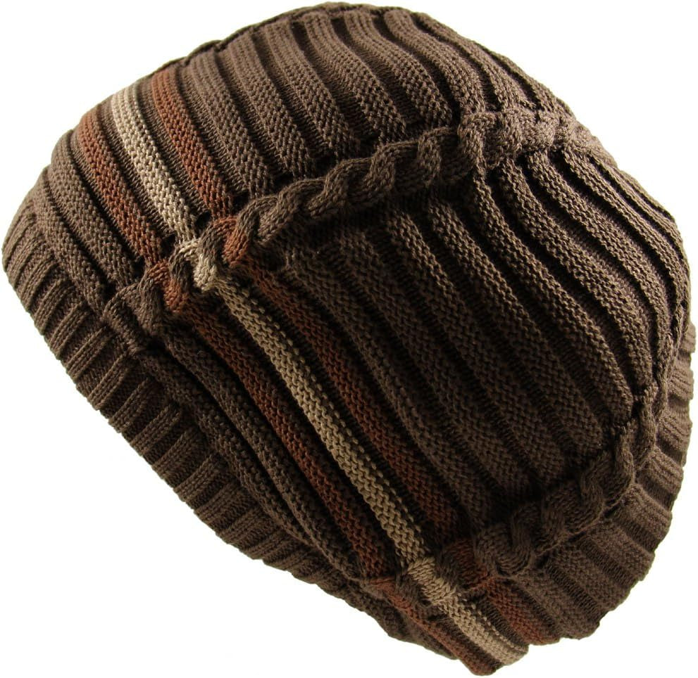 100% Cotton Classic Rasta Slouchy Ribbed Beanie Hats