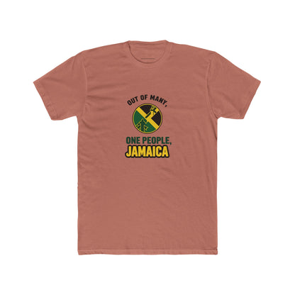 Jamaican Pride Unisex Cotton Crew Tee - Out of Many, One People Graphic T-Shirt - The Island Rhythm