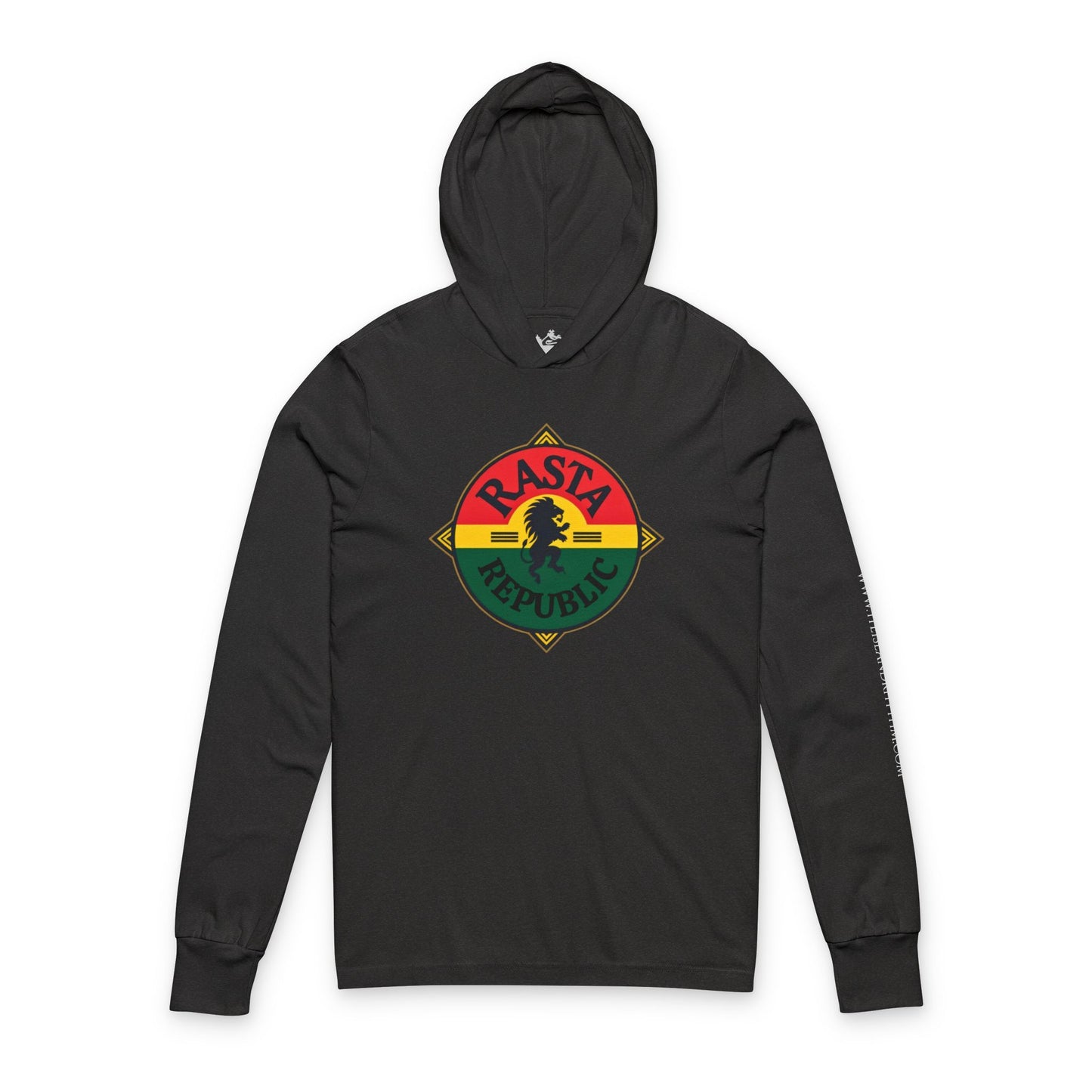 Rasta Republic Unisex Hooded Long Sleeve Tee, Perfect for Festivals, Casual Wear, Music Lovers, Gifts for Him, Unique Streetwear