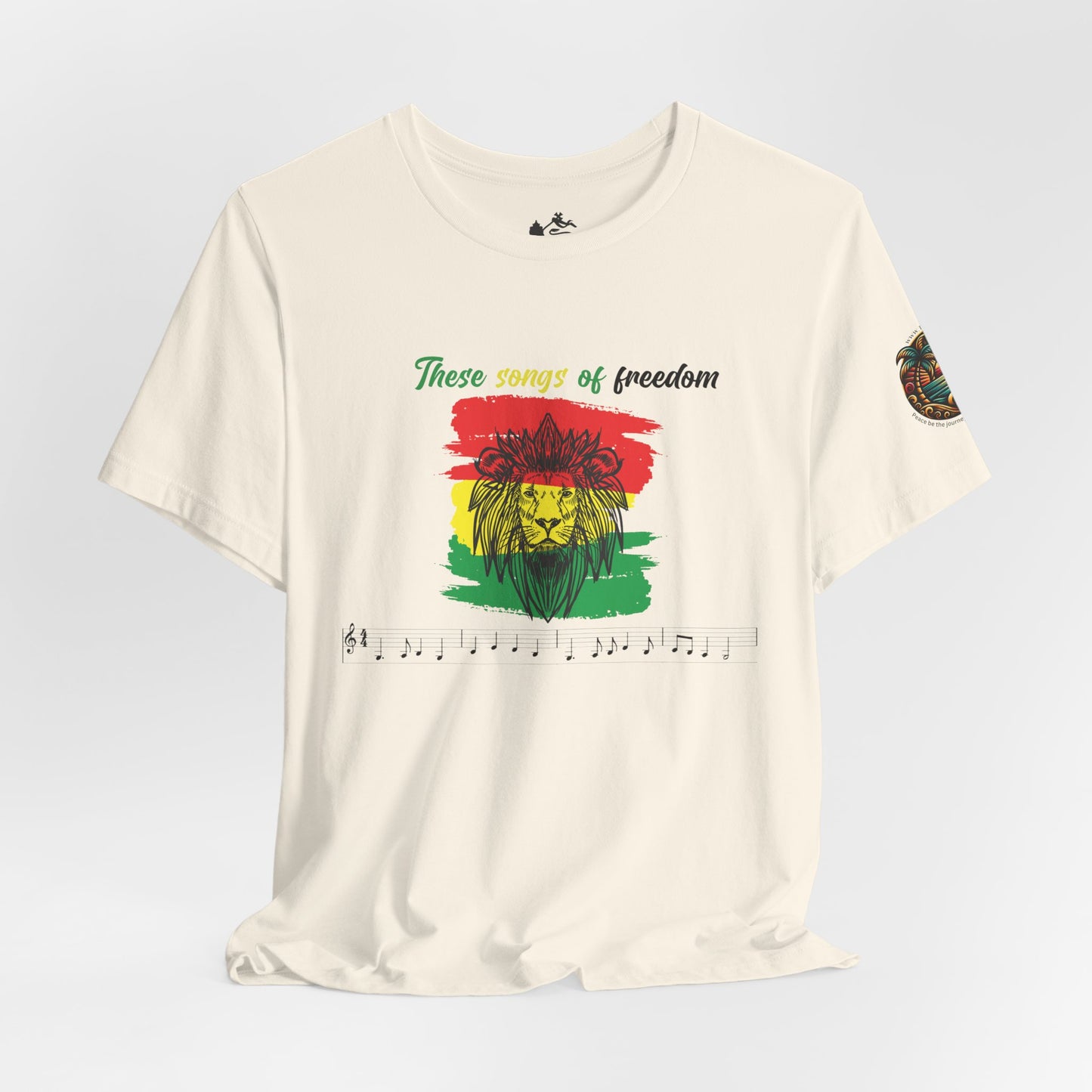 Rasta Lion Tee — "These Sounds of Freedom" Reggae Music T-Shirt - The Island Rhythm