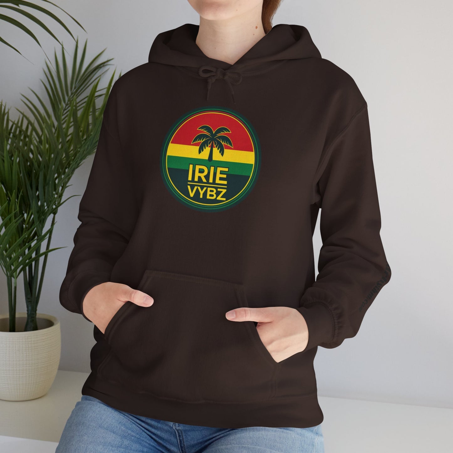 Irie Vybz Unisex Hooded Sweatshirt, Casual Streetwear, Reggae Vibes, Cozy Pullover, Gift for Music Lovers
