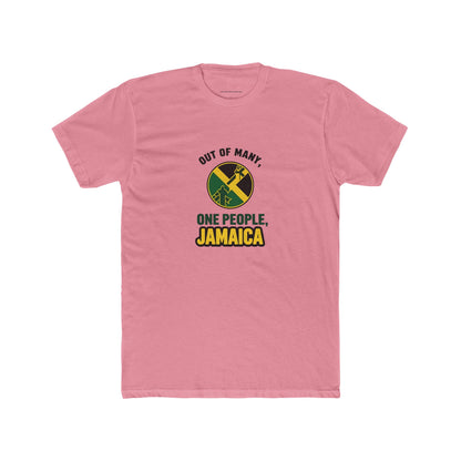 Jamaican Pride Unisex Cotton Crew Tee - Out of Many, One People Graphic T-Shirt - The Island Rhythm