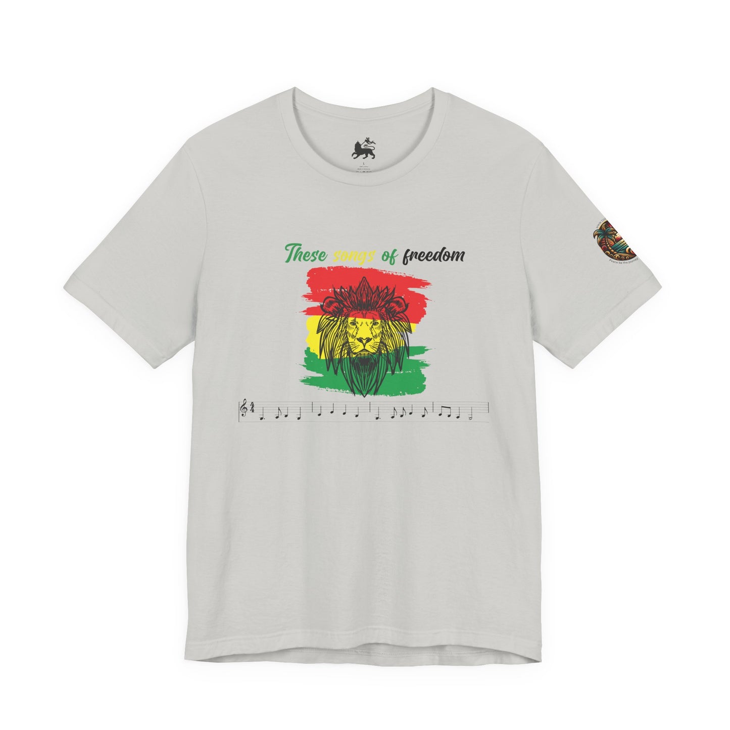 Rasta Lion Tee — "These Sounds of Freedom" Reggae Music T-Shirt - The Island Rhythm