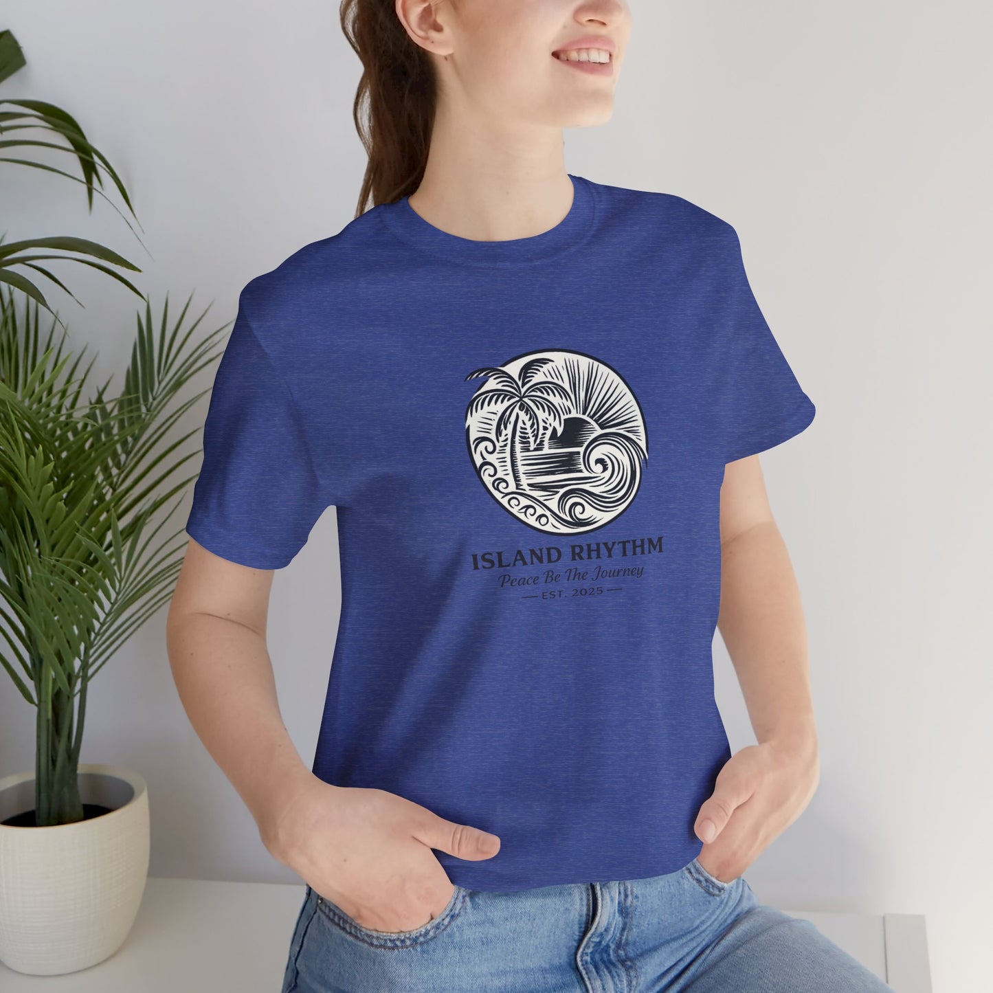 Island Rhythm Island Rhythm T Shirt Palm Tree Wave Graphic Tee – Vintage Reggae Style | Streetwear