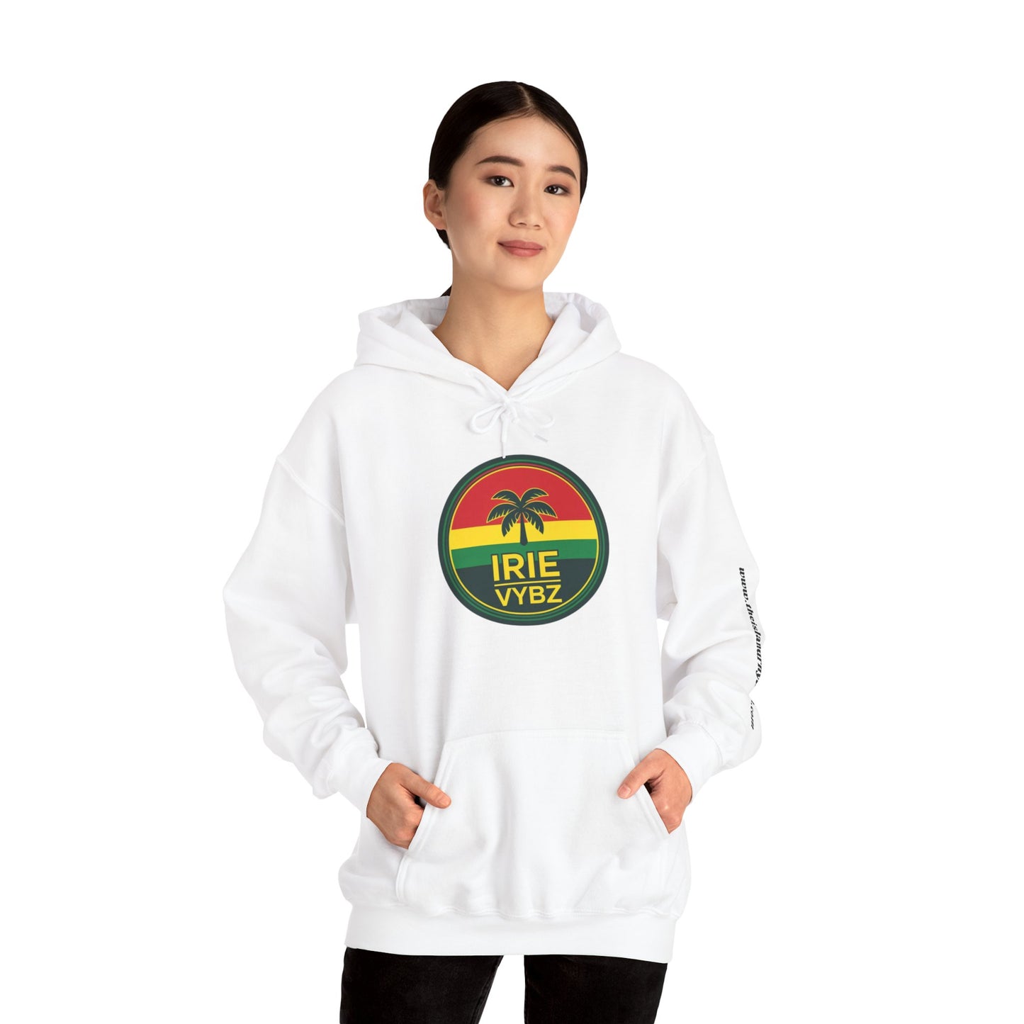 Irie Vybz Unisex Hooded Sweatshirt, Casual Streetwear, Reggae Vibes, Cozy Pullover, Gift for Music Lovers