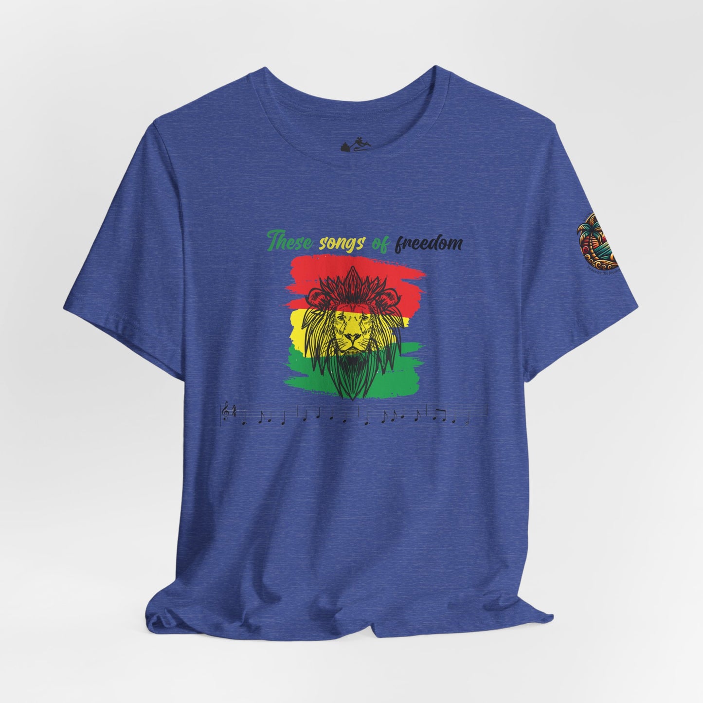 Rasta Lion Tee — "These Sounds of Freedom" Reggae Music T-Shirt - The Island Rhythm