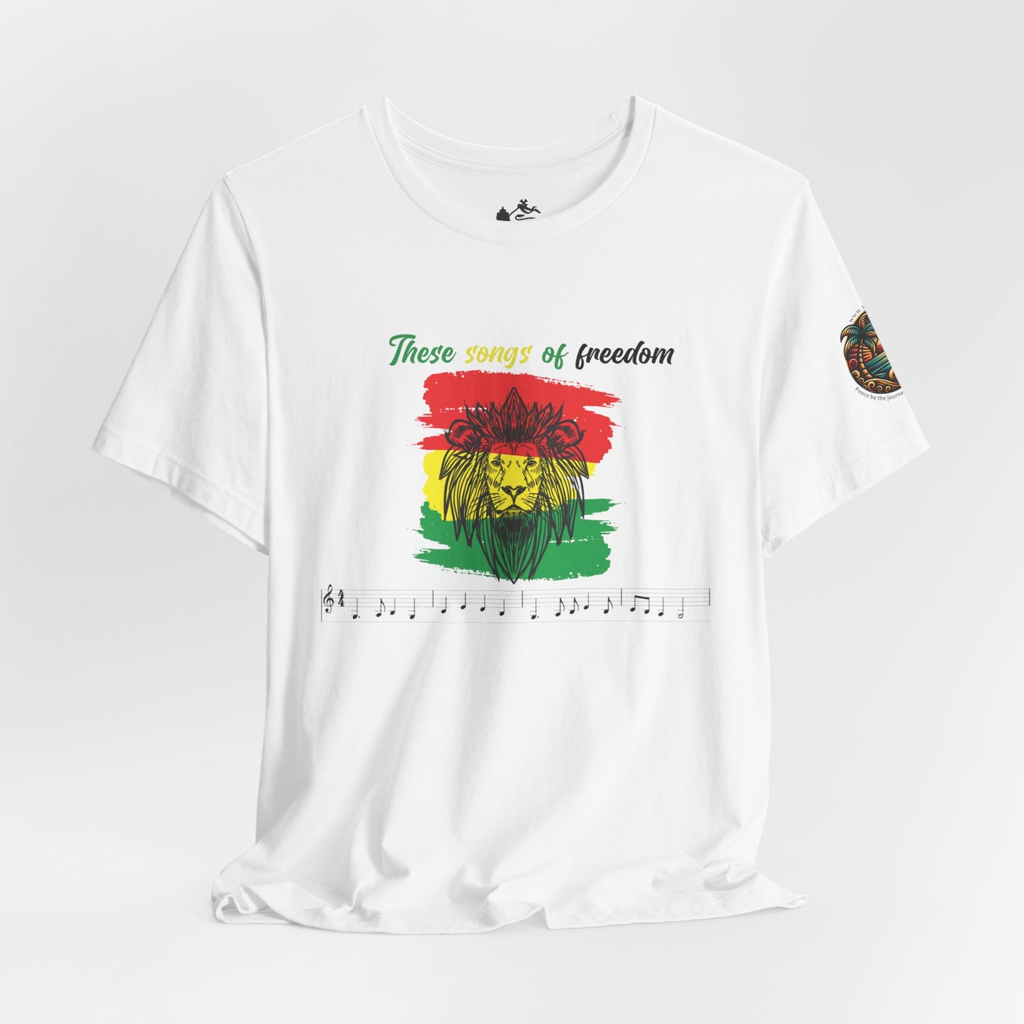 Rasta Lion Tee — "These Sounds of Freedom" Reggae Music T-Shirt - The Island Rhythm