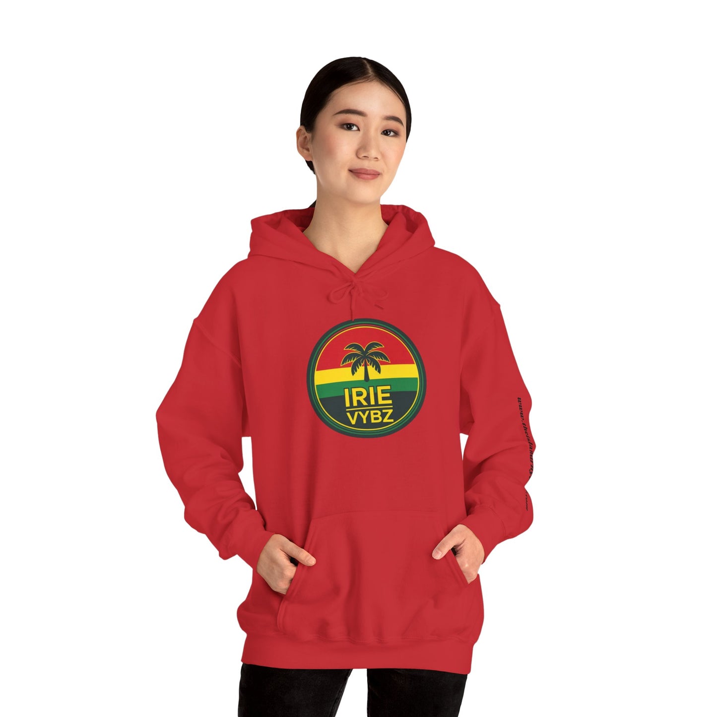 Irie Vybz Unisex Hooded Sweatshirt, Casual Streetwear, Reggae Vibes, Cozy Pullover, Gift for Music Lovers
