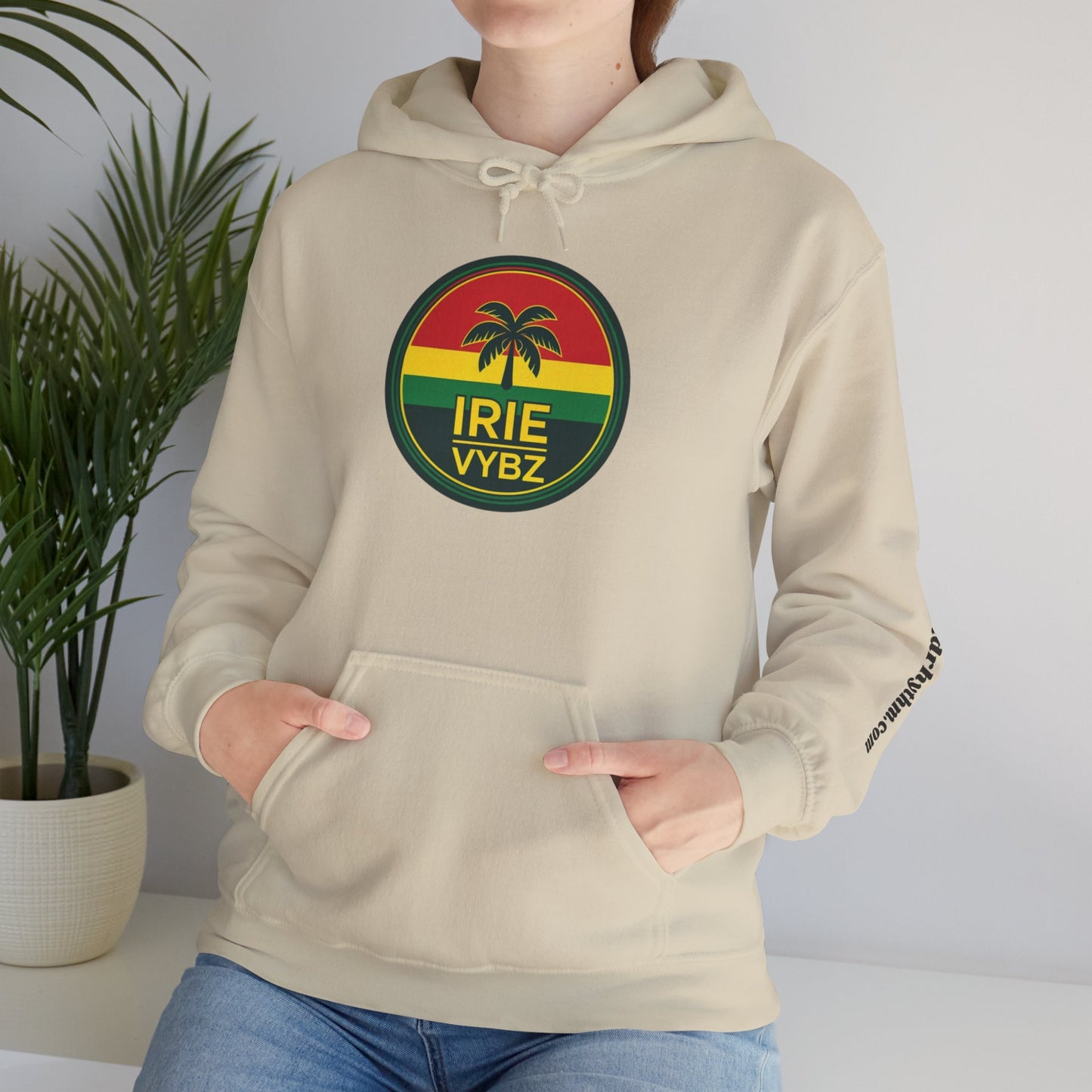 Irie Vybz Unisex Hooded Sweatshirt, Casual Streetwear, Reggae Vibes, Cozy Pullover, Gift for Music Lovers