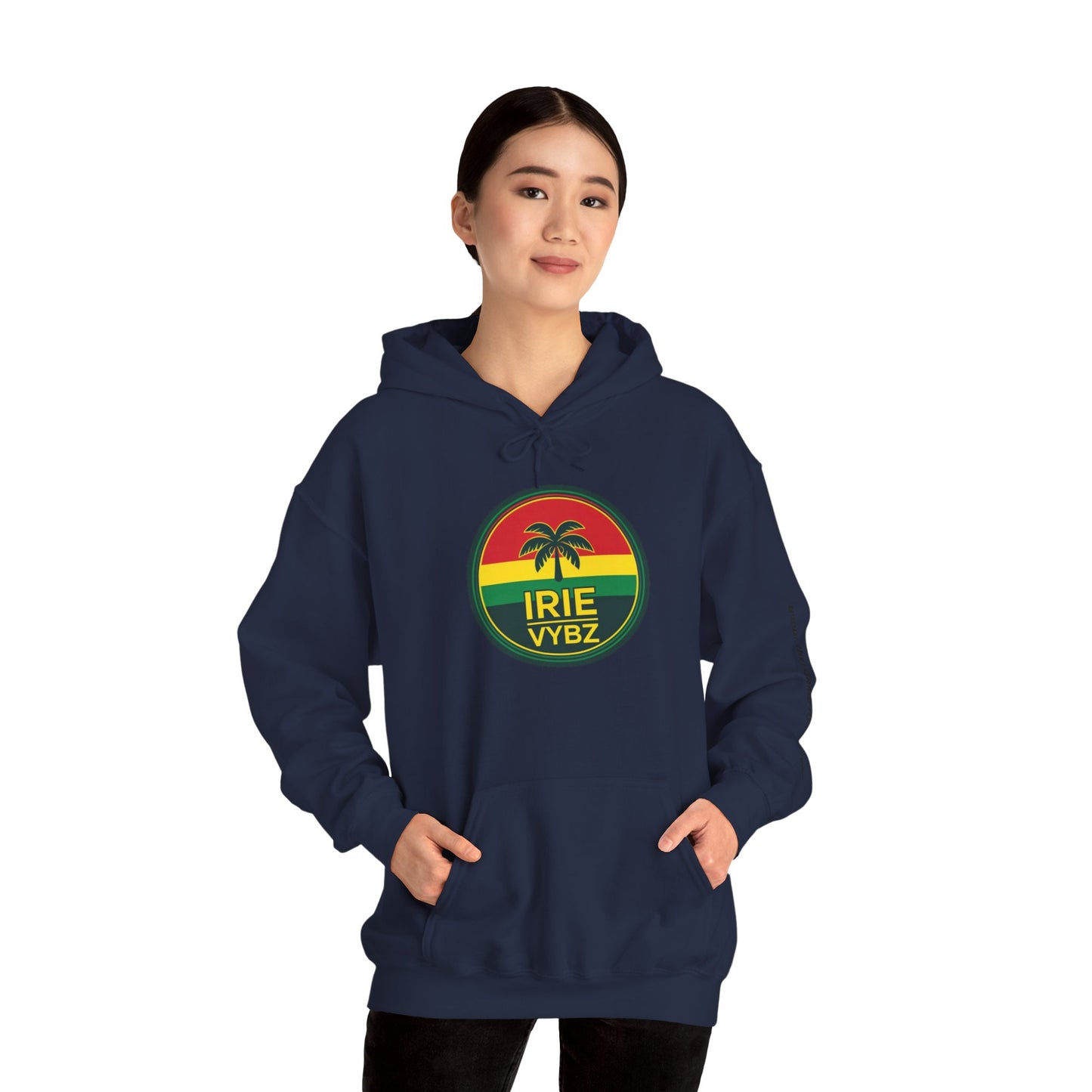 Irie Vybz Unisex Hooded Sweatshirt, Casual Streetwear, Reggae Vibes, Cozy Pullover, Gift for Music Lovers