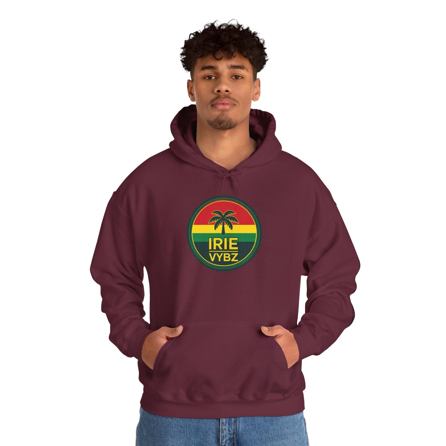 Irie Vybz Unisex Hooded Sweatshirt, Casual Streetwear, Reggae Vibes, Cozy Pullover, Gift for Music Lovers