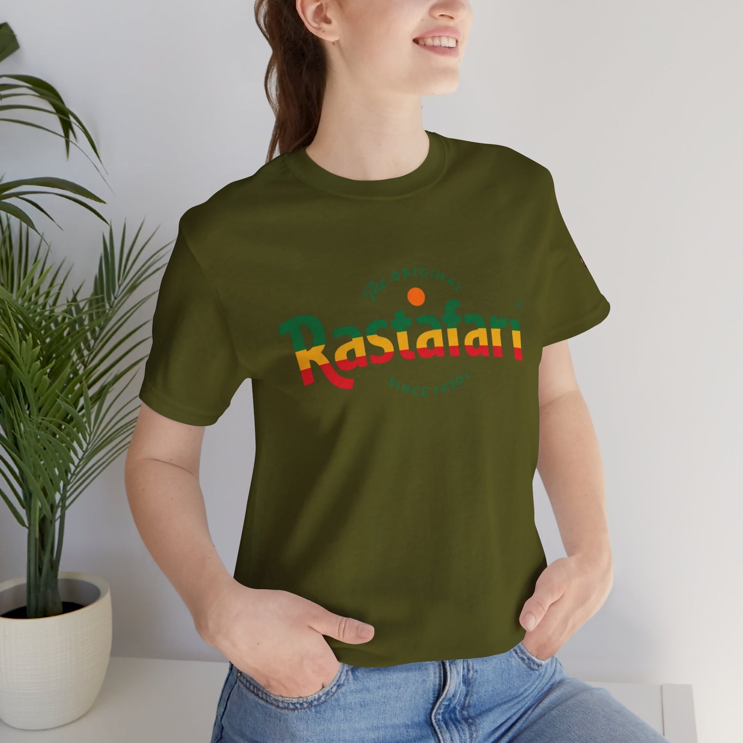 Rastafari Vibes Short Sleeve Tee, Unisex Jersey T-Shirt, Casual Wear, Festival Outfits, Gifts for Rasta Lovers