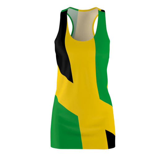 Jamaican-Inspired Racerback Dress for Women, Summer Fashion, Beachwear, Party Dress, Festival Attire