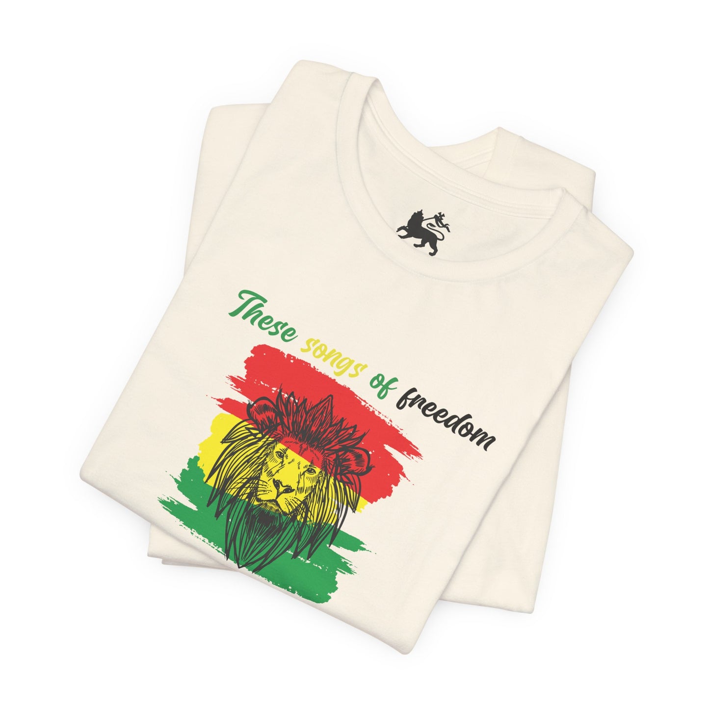 Rasta Lion Tee — "These Sounds of Freedom" Reggae Music T-Shirt - The Island Rhythm