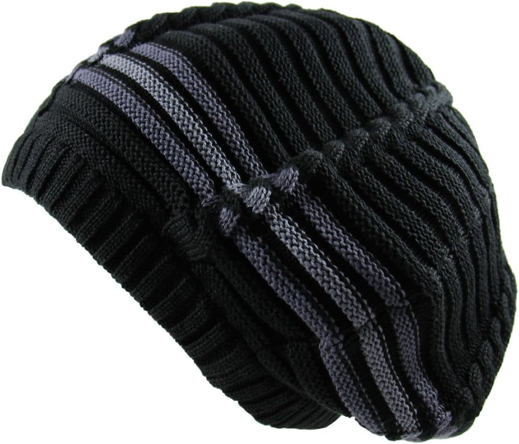 100% Cotton Classic Rasta Slouchy Ribbed Beanie Hats