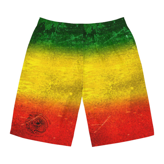 Men's Rasta Board Shorts - Vibrant Beachwear for Summer Adventures