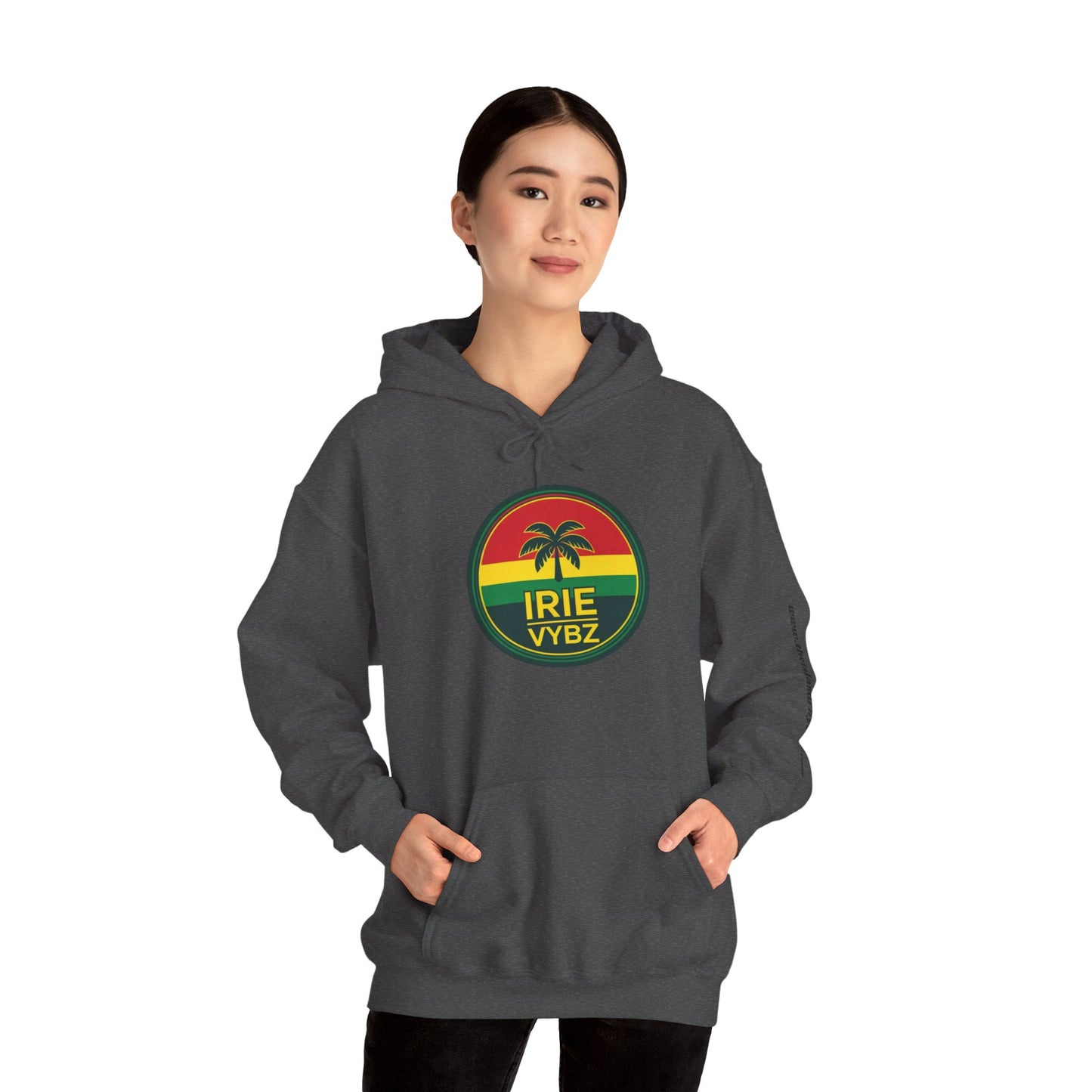 Irie Vybz Unisex Hooded Sweatshirt, Casual Streetwear, Reggae Vibes, Cozy Pullover, Gift for Music Lovers