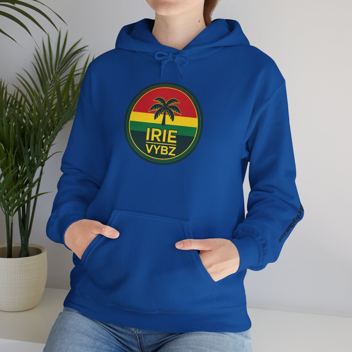Irie Vybz Unisex Hooded Sweatshirt, Casual Streetwear, Reggae Vibes, Cozy Pullover, Gift for Music Lovers