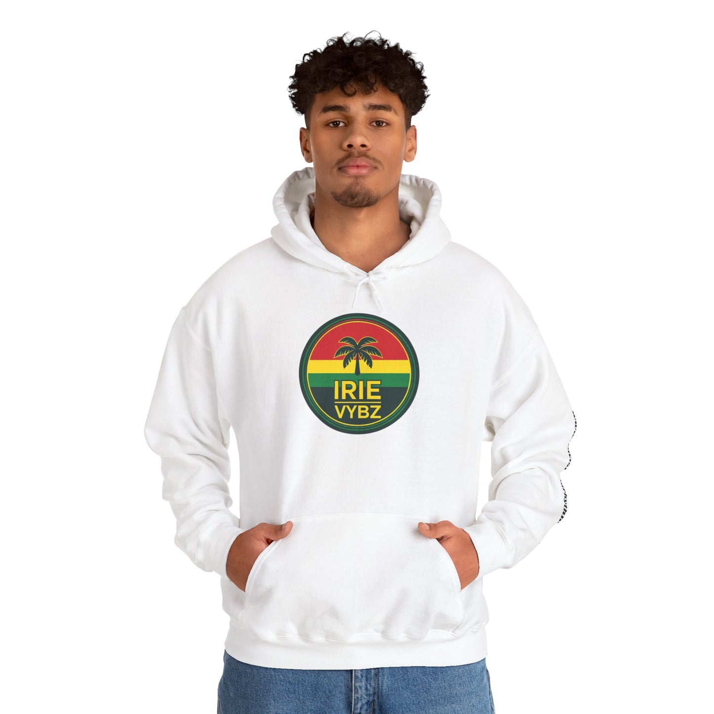 Irie Vybz Unisex Hooded Sweatshirt, Casual Streetwear, Reggae Vibes, Cozy Pullover, Gift for Music Lovers
