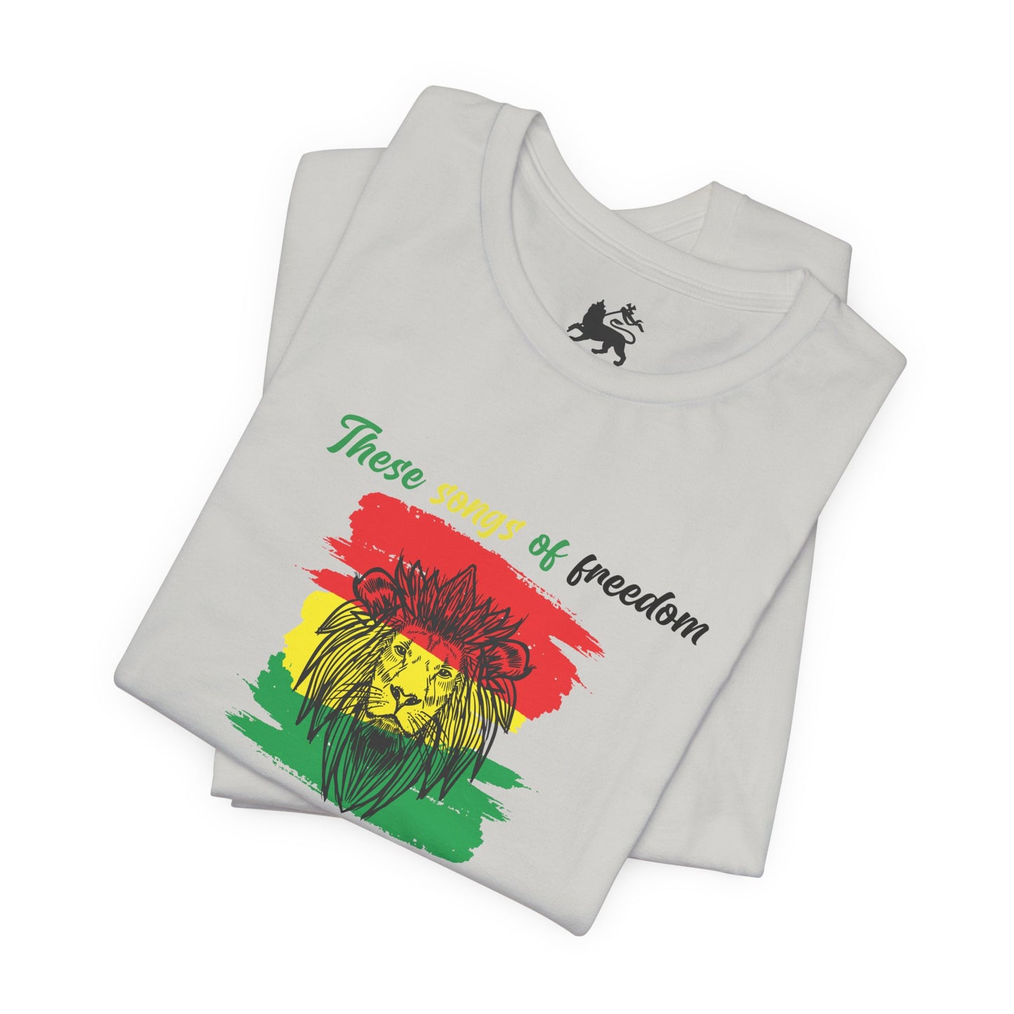 Rasta Lion Tee — "These Sounds of Freedom" Reggae Music T-Shirt - The Island Rhythm