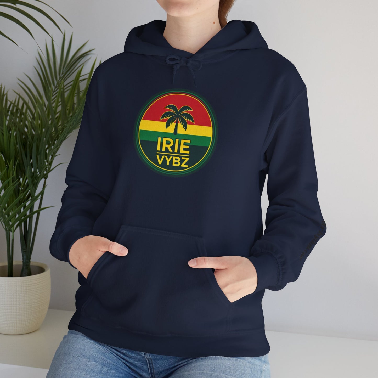 Irie Vybz Unisex Hooded Sweatshirt, Casual Streetwear, Reggae Vibes, Cozy Pullover, Gift for Music Lovers