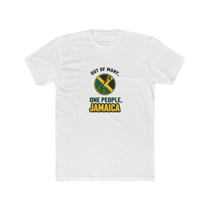 Jamaican Pride Unisex Cotton Crew Tee - Out of Many, One People Graphic T-Shirt - The Island Rhythm