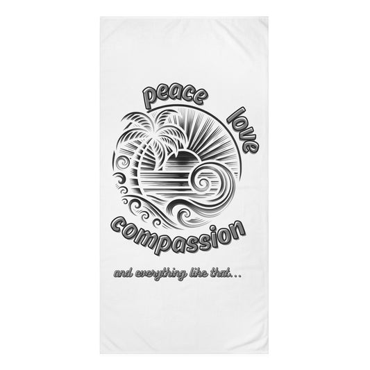 Mink-Cotton Towel - Peace, Love & Compassion Beach Towel