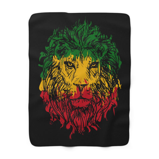 Sherpa Blanket Lion of Judah Rasta - The Island Rhythm
