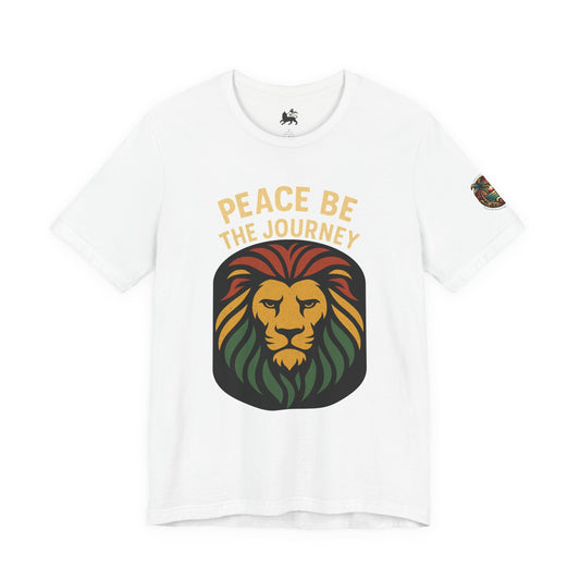 Peace Be the Journey Lion T‑Shirt — Rasta Lion Graphic Tee - The Island Rhythm