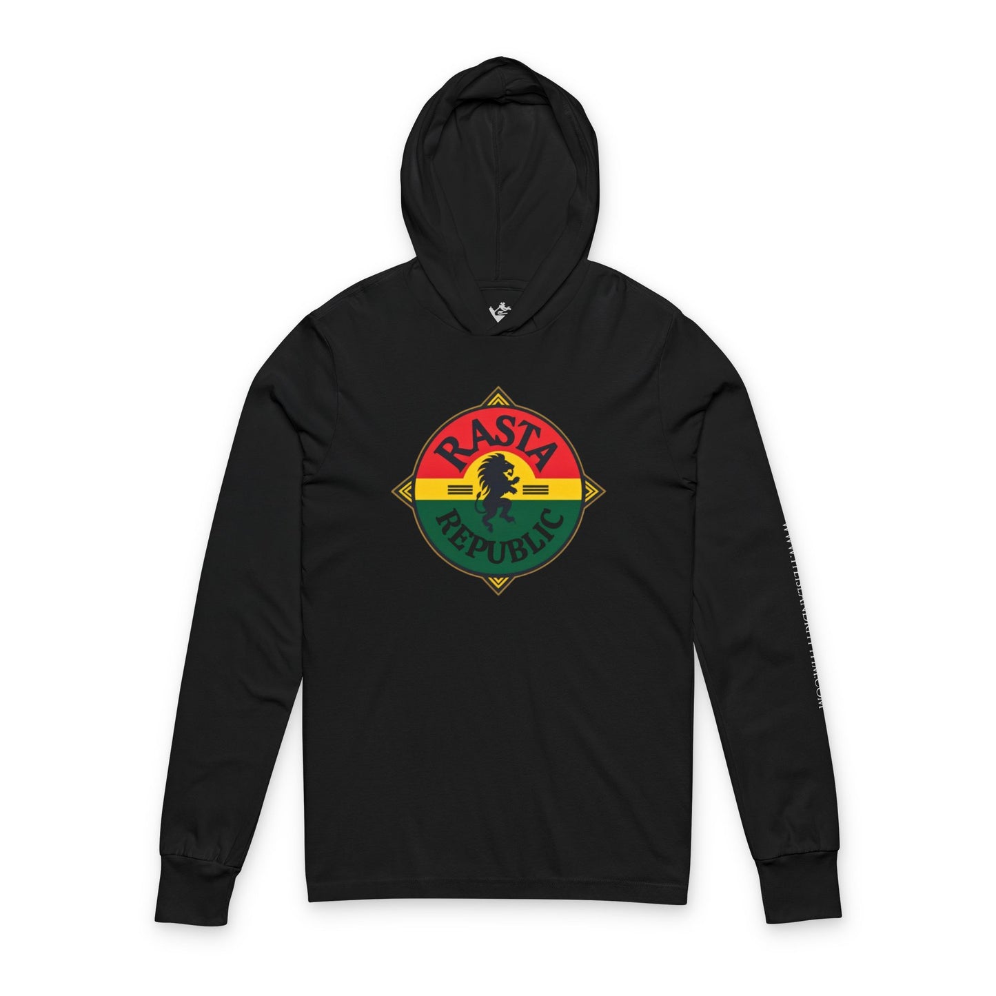 Rasta Republic Unisex Hooded Long Sleeve Tee, Perfect for Festivals, Casual Wear, Music Lovers, Gifts for Him, Unique Streetwear