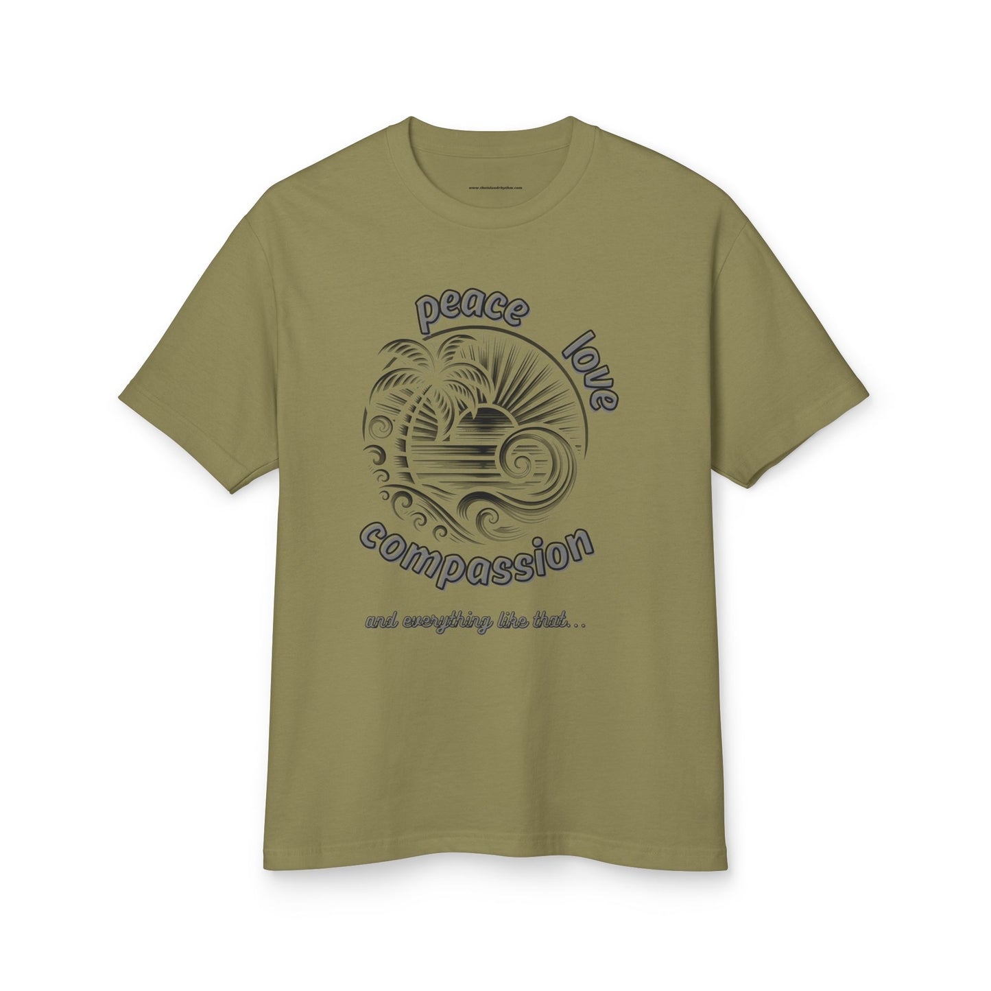 T-Shirt Peace Love Compassion Island Rhythm Tee