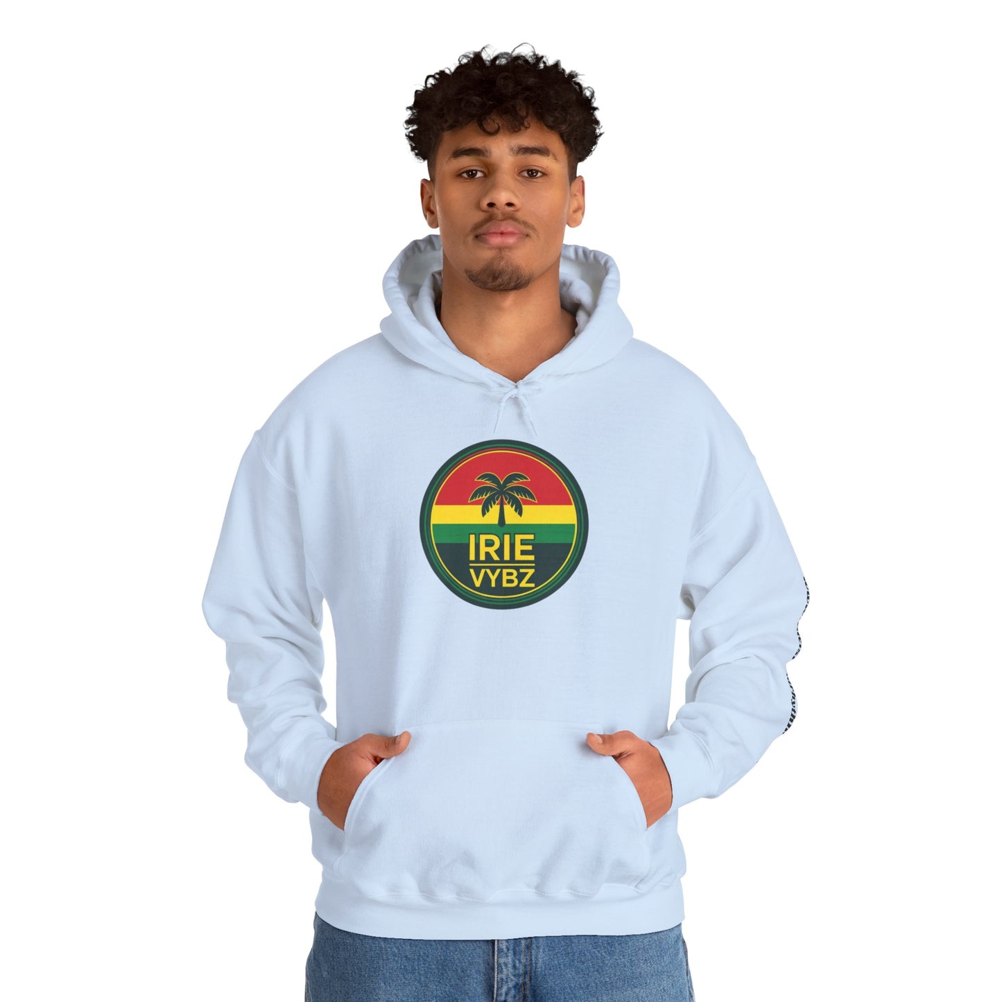 Irie Vybz Unisex Hooded Sweatshirt, Casual Streetwear, Reggae Vibes, Cozy Pullover, Gift for Music Lovers