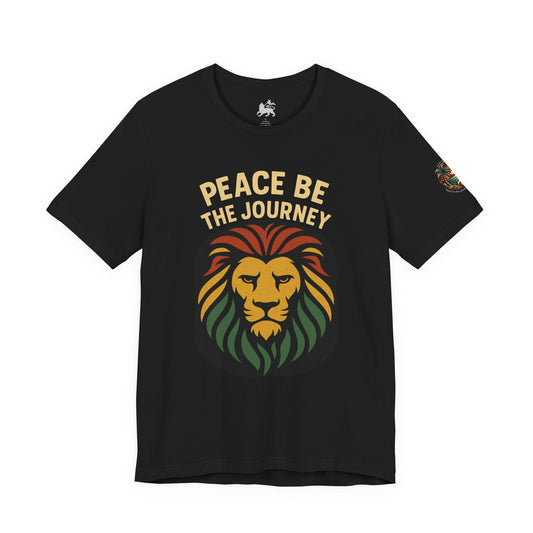 Peace Be the Journey Lion T‑Shirt — Rasta Lion Graphic Tee - The Island Rhythm